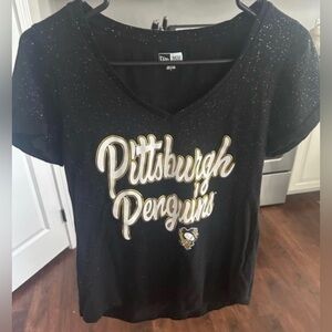 Women Pittsburgh Penguins New Era Short Sleeve Tee Hockey Sparkly NHL Large